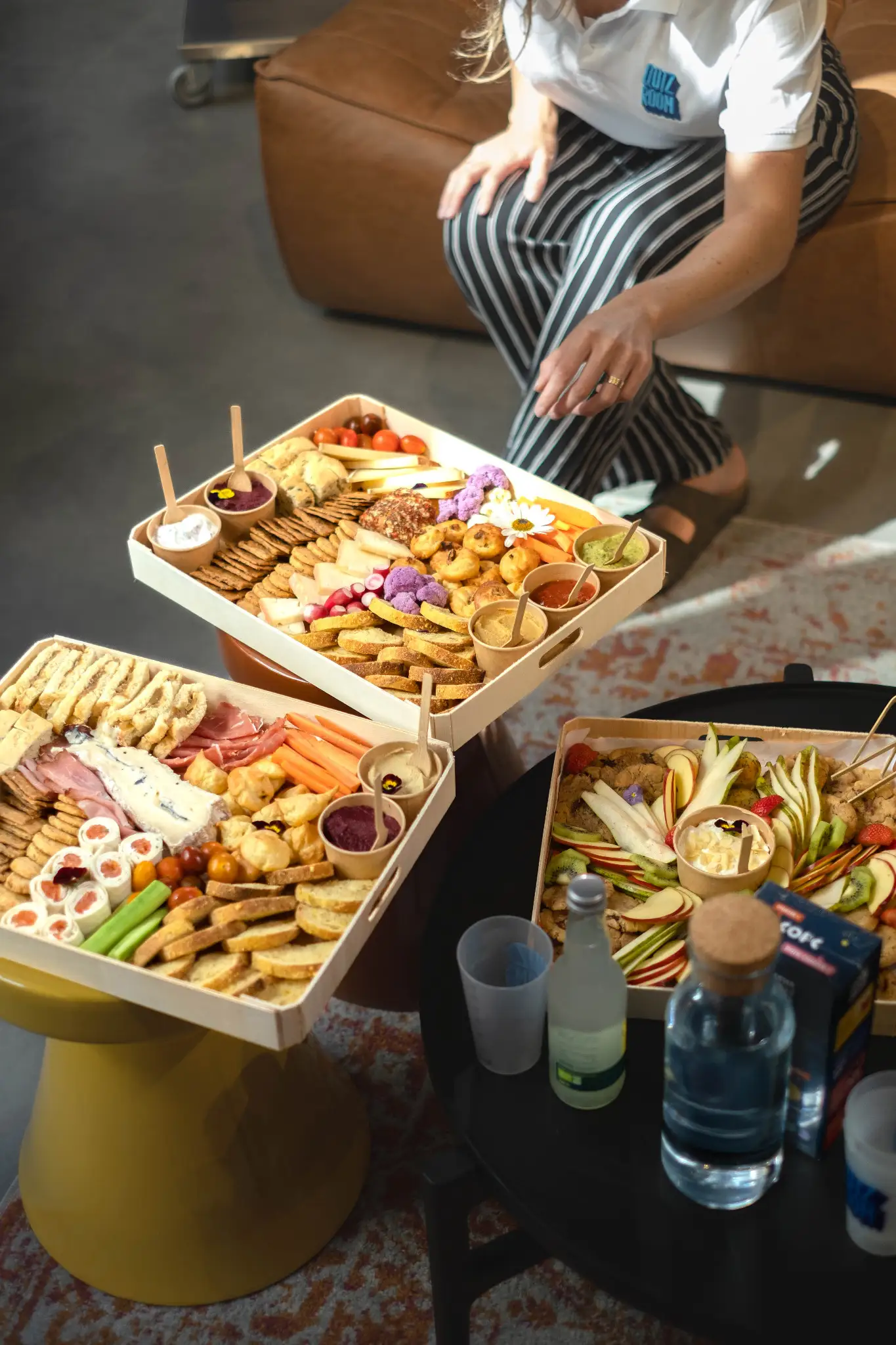 Food and drinks during an event at Quiz Room London