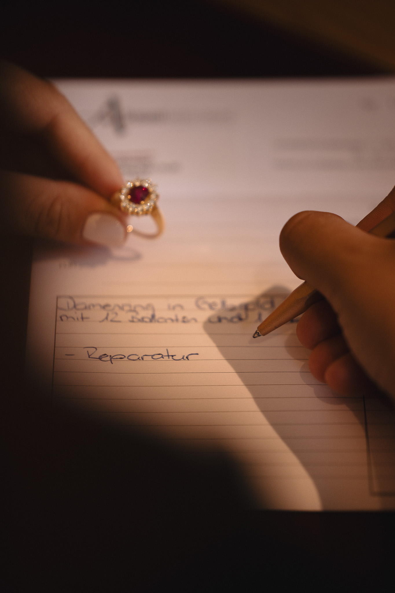 Reparatur Ring Gelbgold mit Rubin