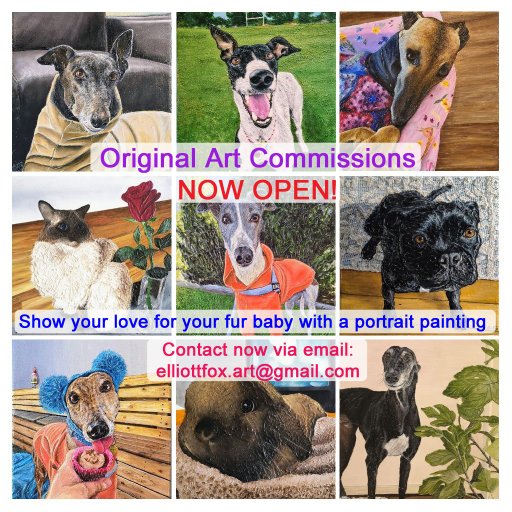 Collage of animal portraits by artist Elliott Fox