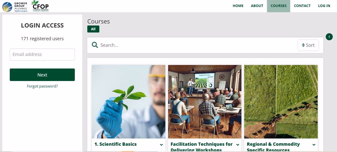 Página do curso com a marca Coursebox