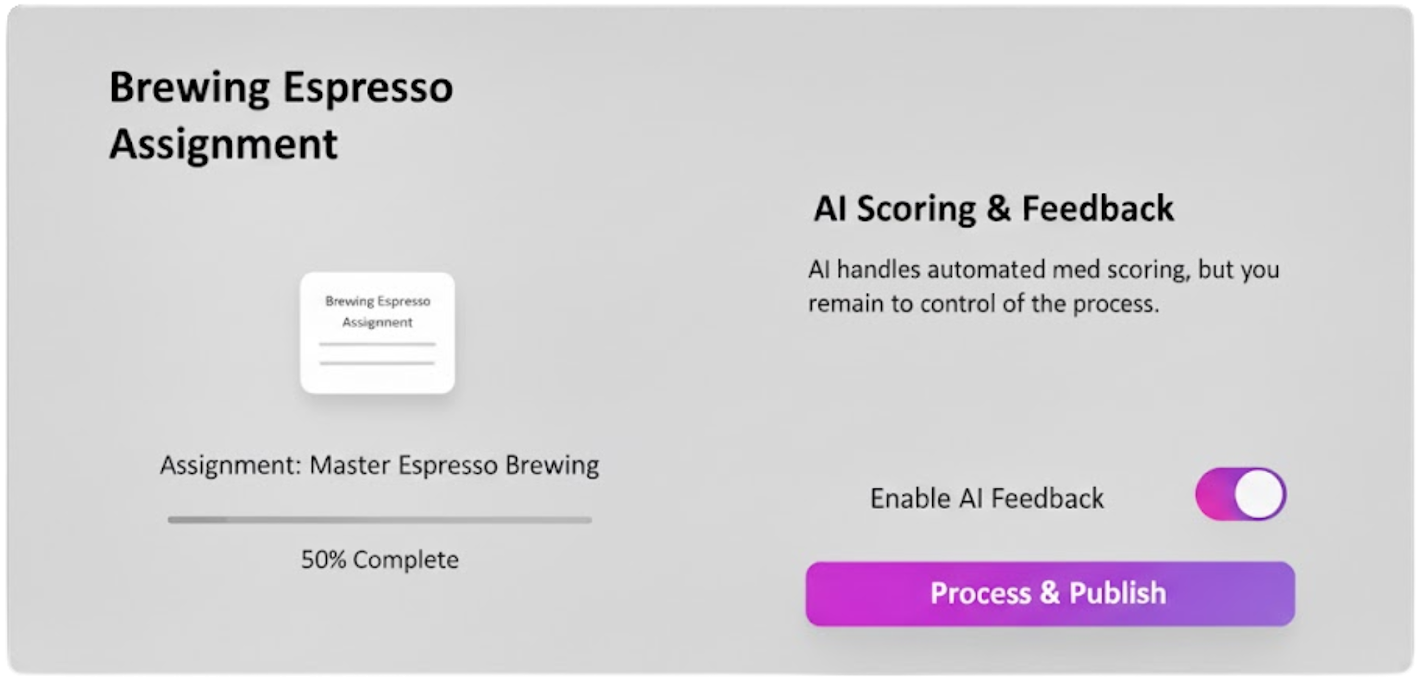 Moderated ai grading in coursebox ai