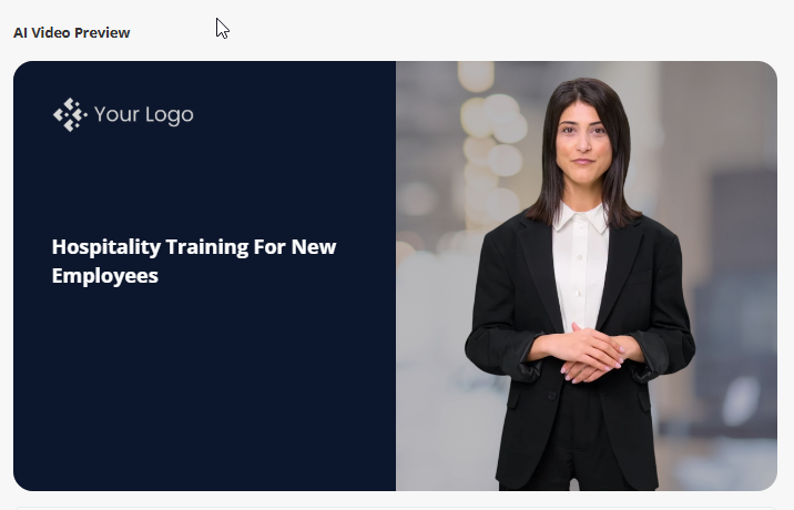 Coursebox AI-training Videogenerator