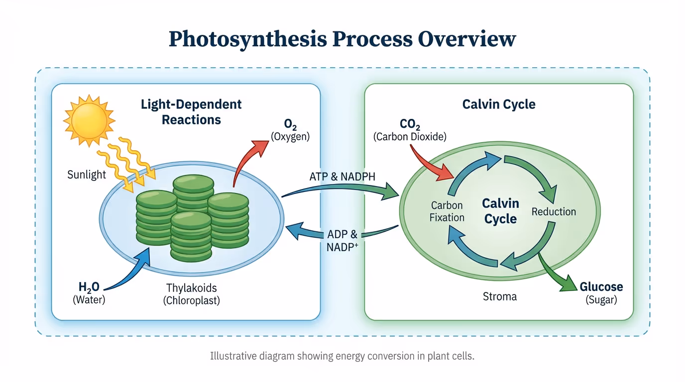 photosynthesis process diagram generated by using coursebox ai