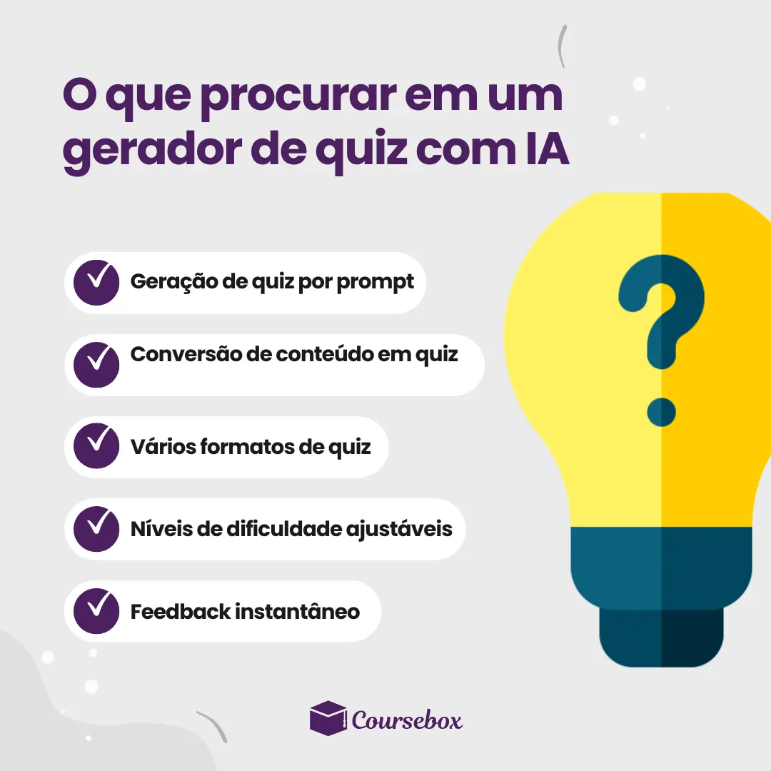 O que procurar em um gerador de quiz com IA