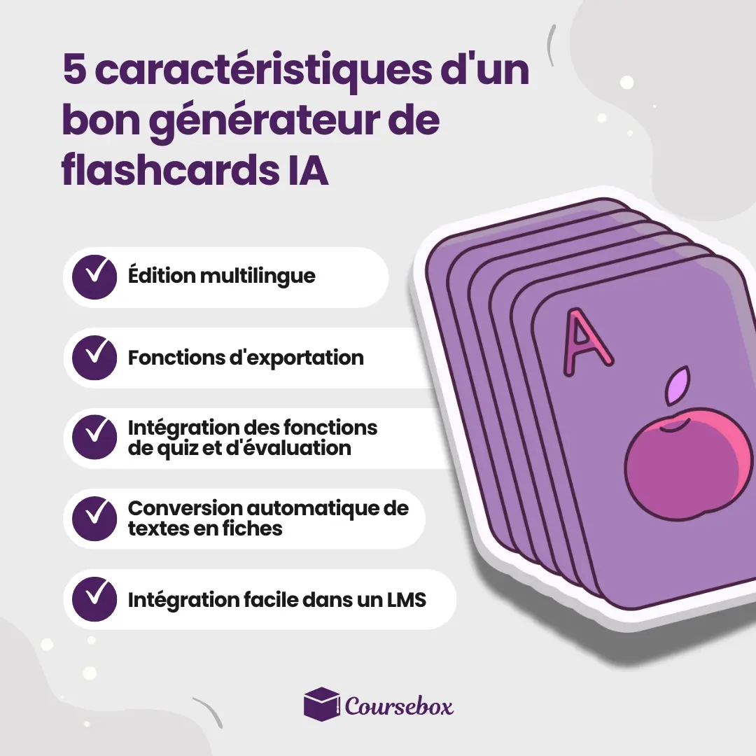 5 caractéristiques d'un bon générateur de flashcards IA