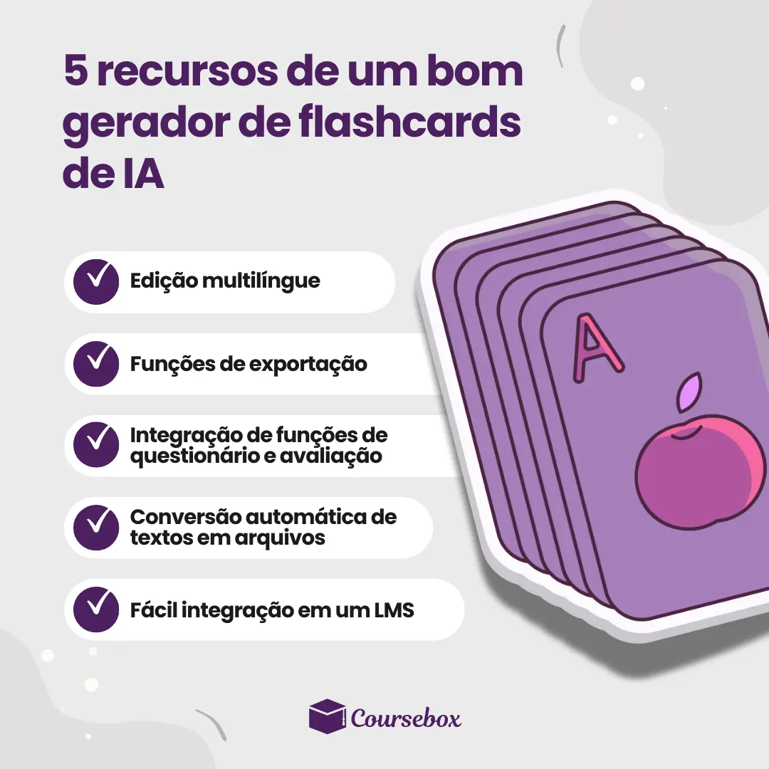 5 recursos de um bom gerador de flashcards de IA