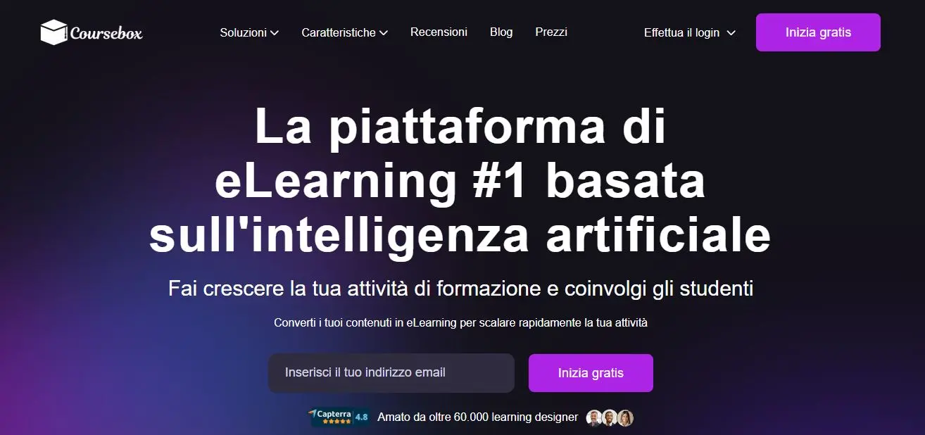 coursebox homepage italian