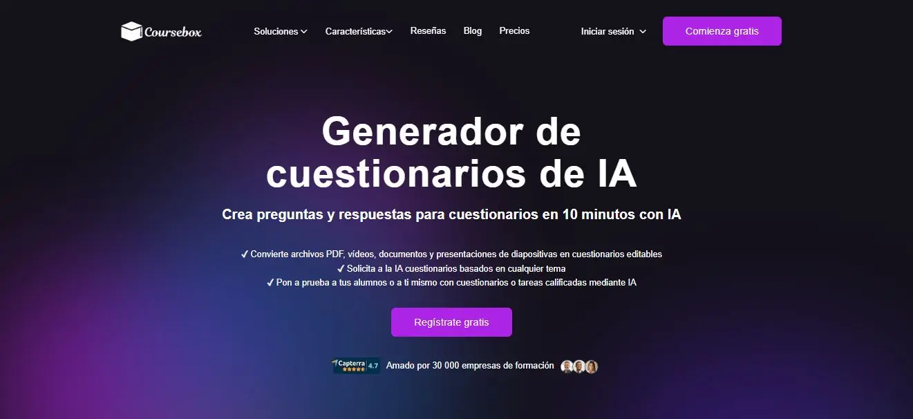 Coursebox AI Quiz Maker Spanish