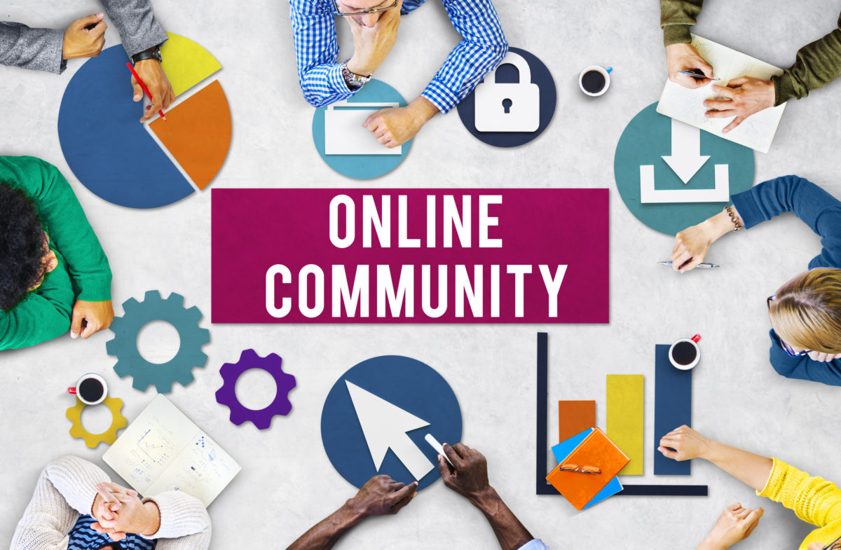 Pictogram representing an online community 