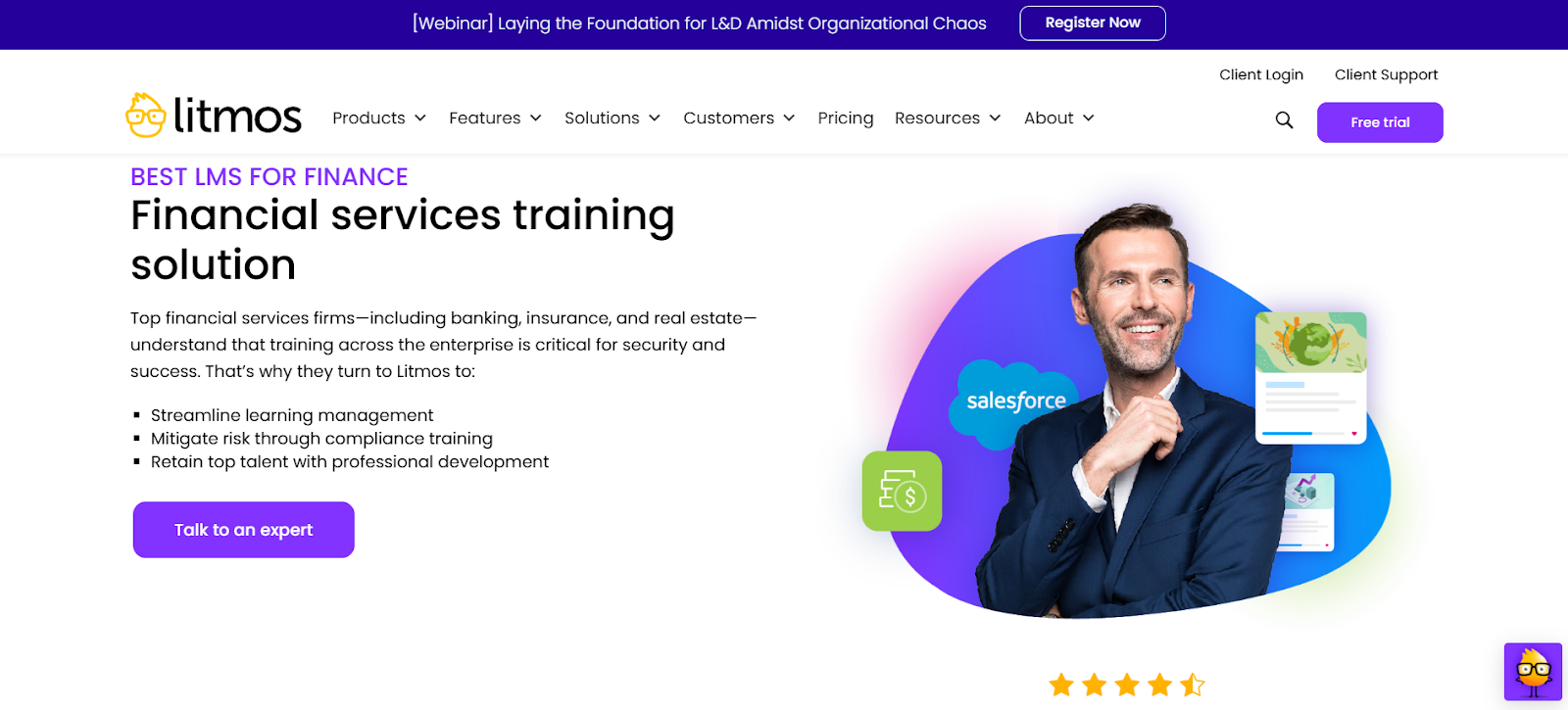 Financial services training solution
