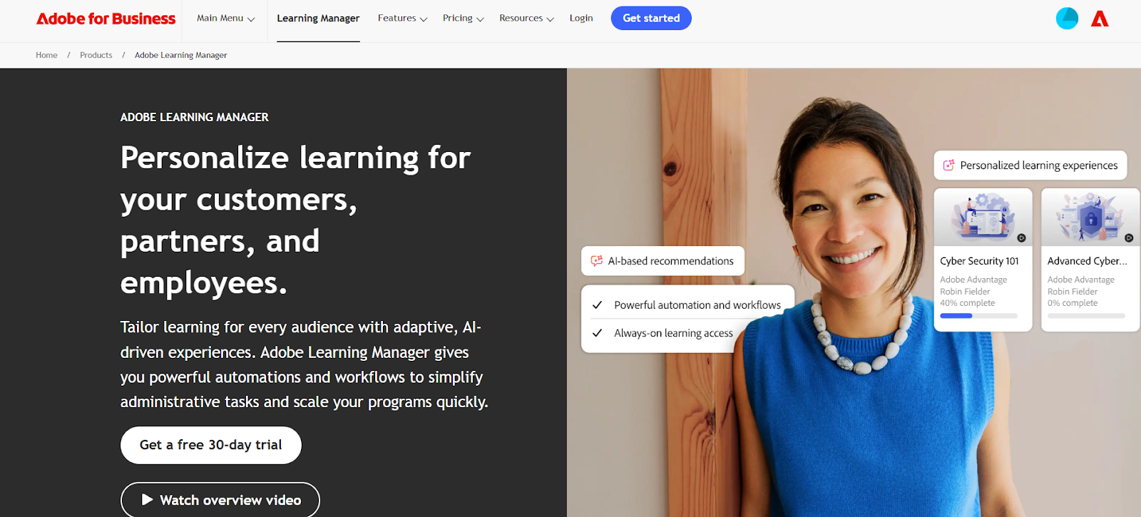 Adobe Learning Manager Personalized Role-Based Training LMS