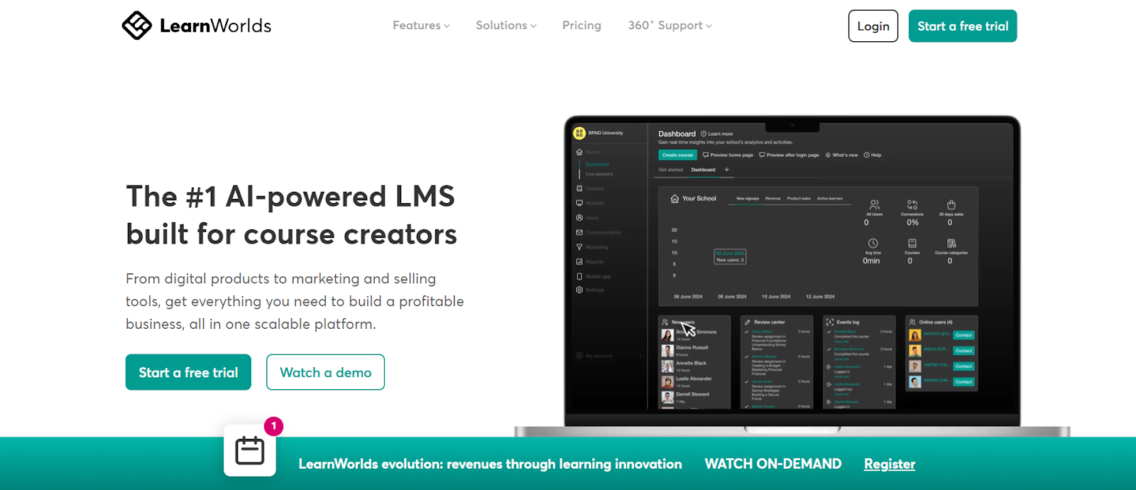 LearnWorlds Interactive Multimedia LMS with eCommerce