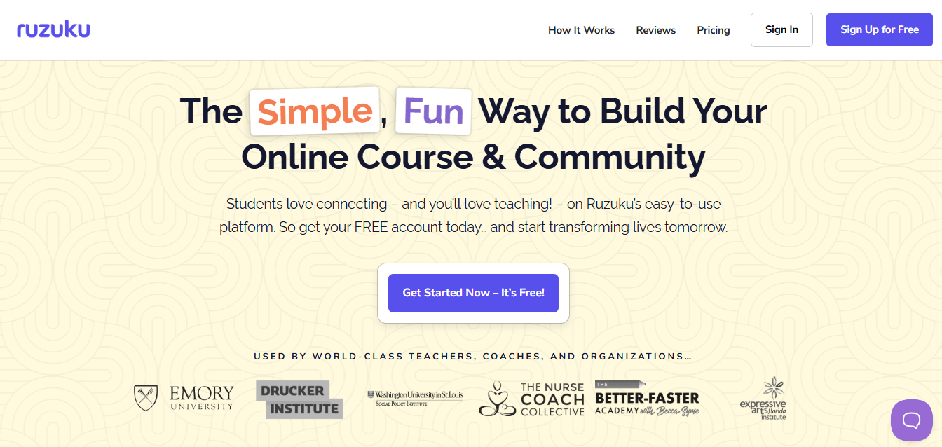 Ruzuku is a no-code course creator designed for educators and coaches who want to run structured