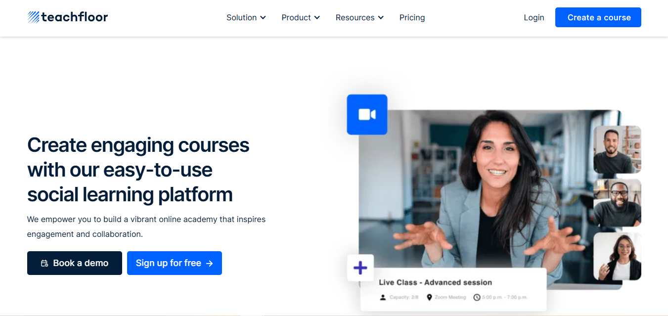 Create engaging courses with our easy to use social learning platform