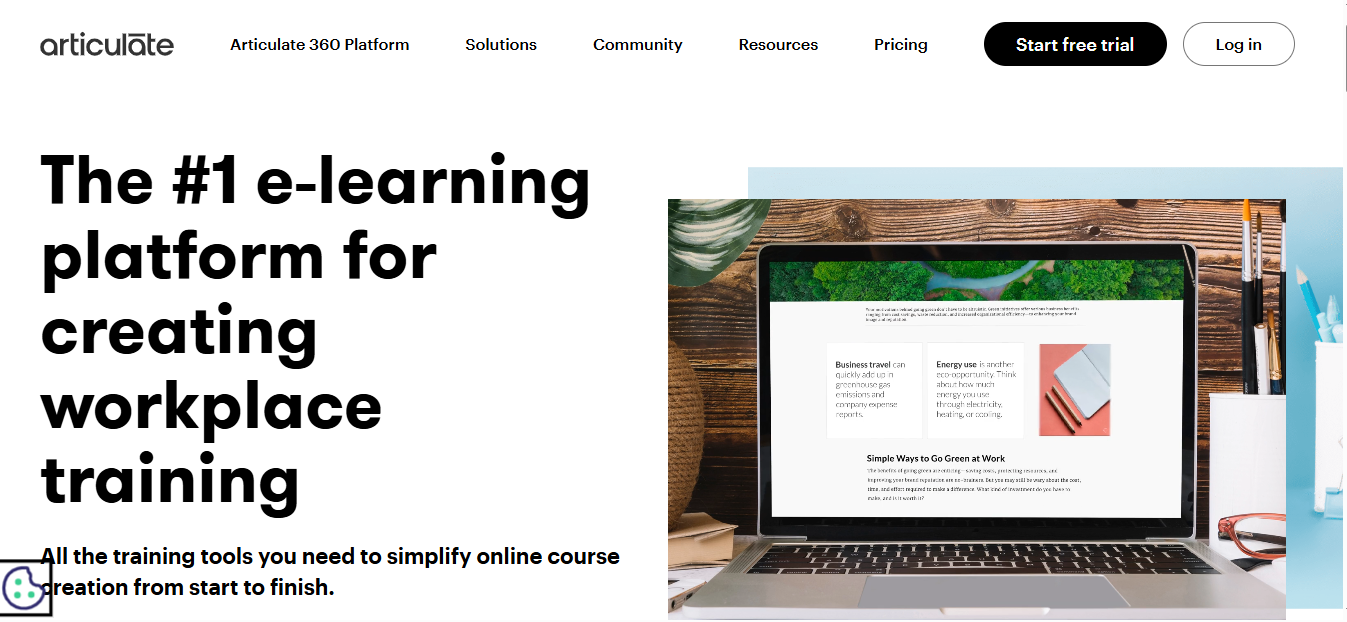 E-learning platform for creating workplace training