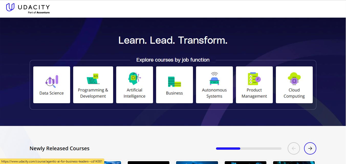 udacity homepage