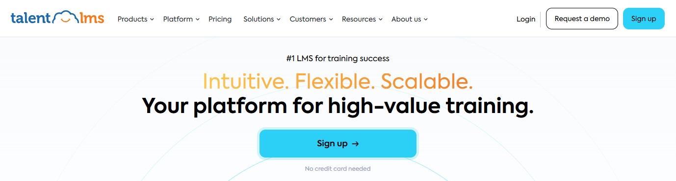 TalentLMS platform for high value training