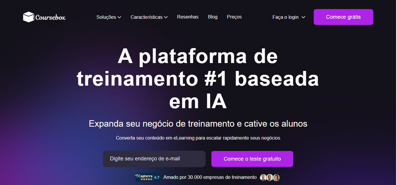 A plataforma de treinamento no 1 baseada em IA