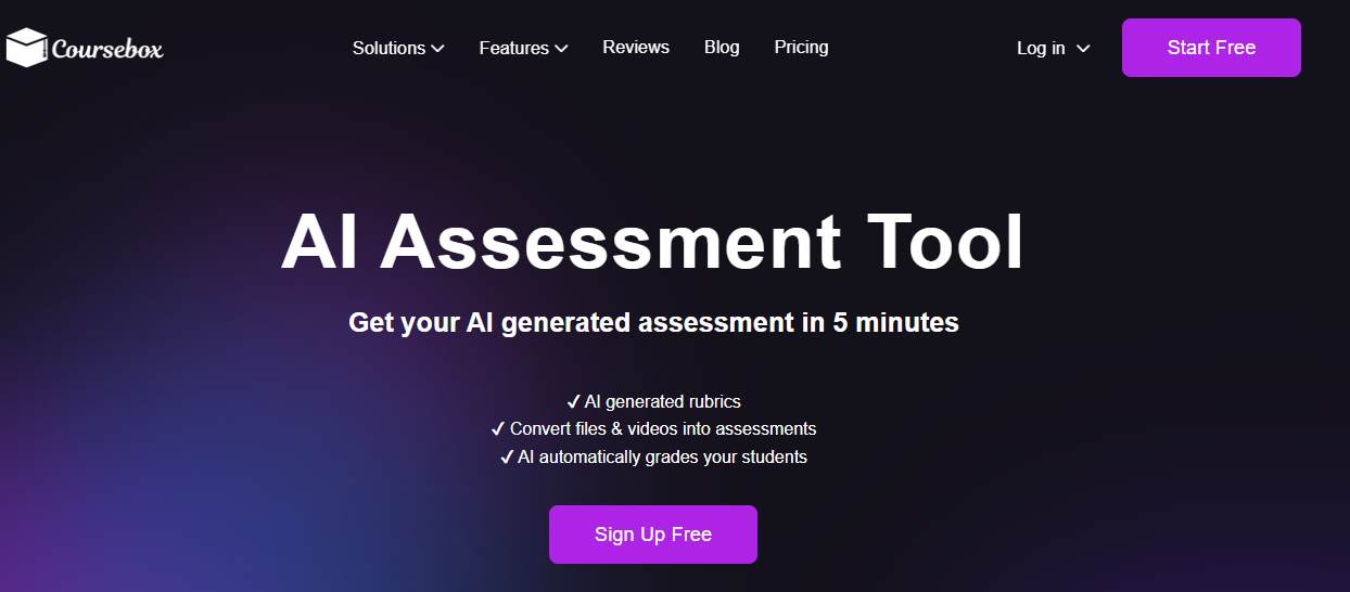 Coursebox AI assessment tool