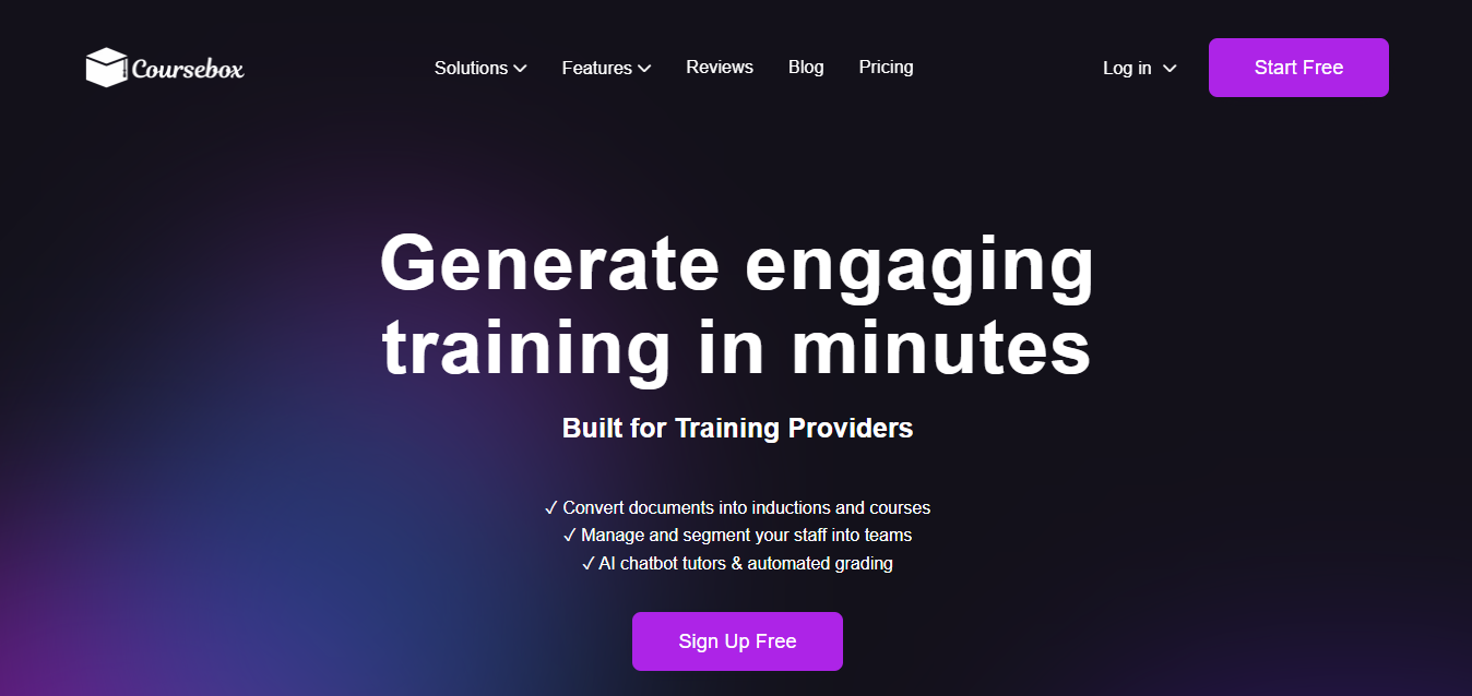 Coursebox generate engaging training in minutes