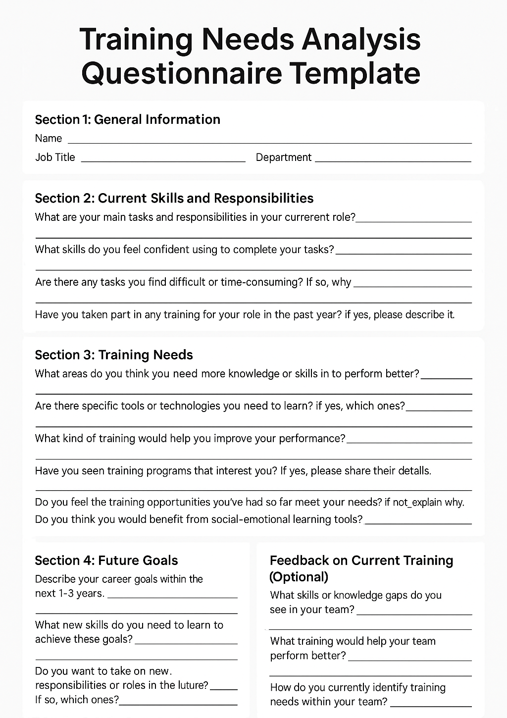 training needs analysis template