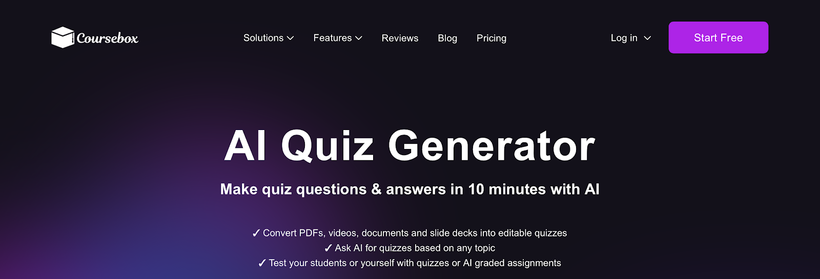 Coursebox AI Quiz generator