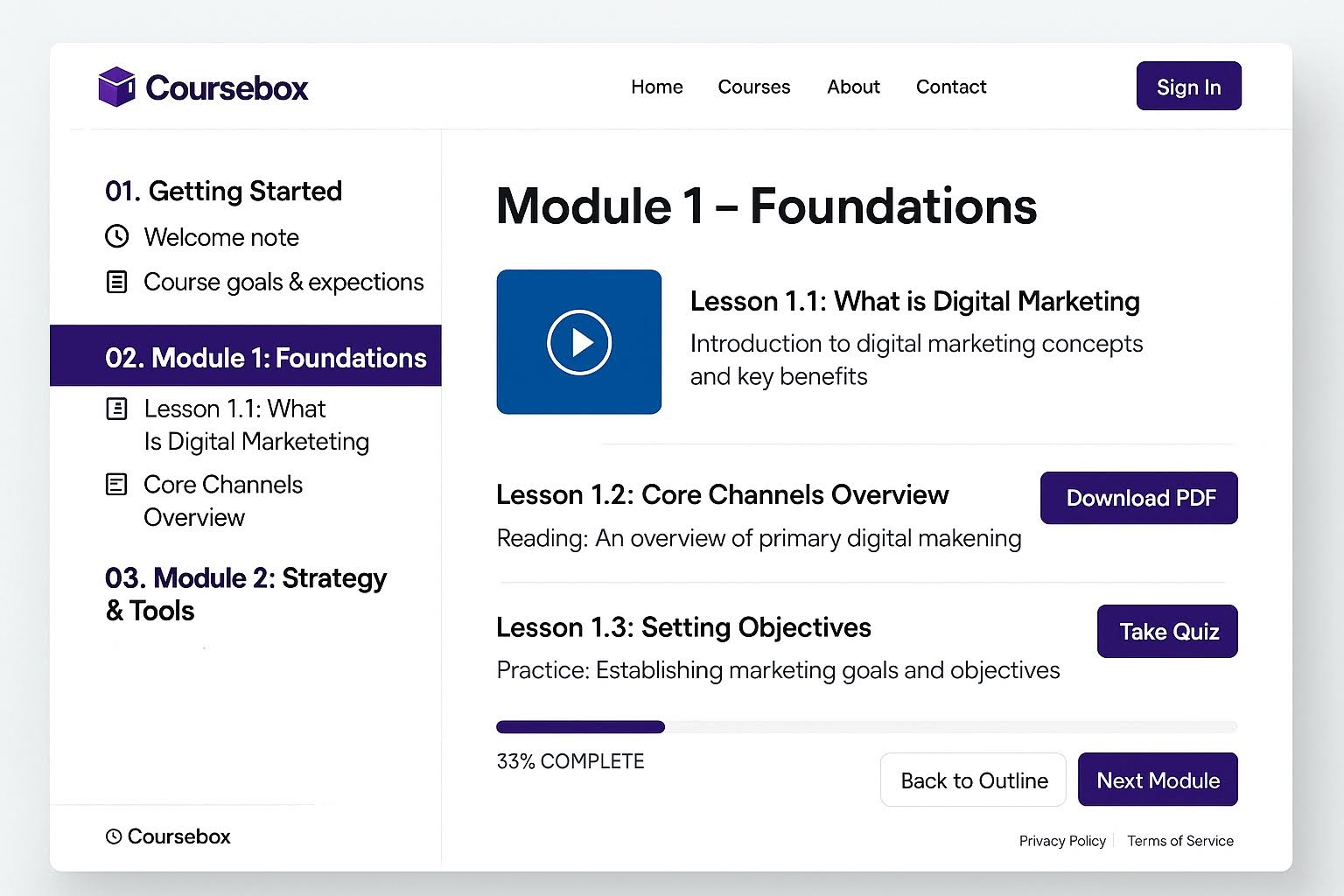 Coursebox Module 1 foundations
