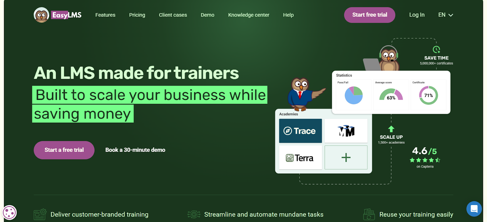 Easy LMS gives small companies a straightforward way to build training programs