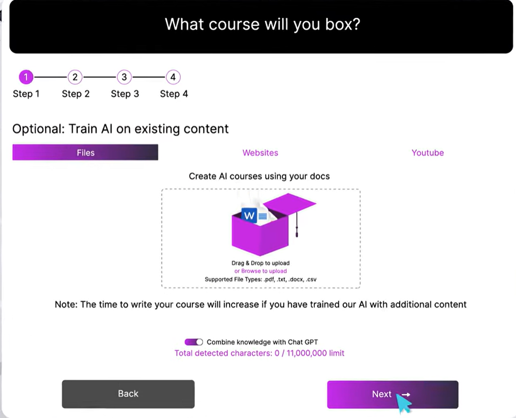 Create AI courses using docs