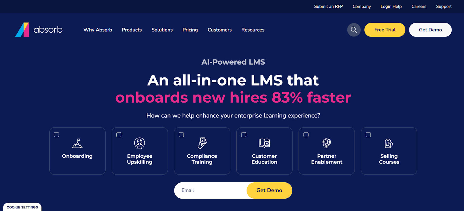 Absorb LMS offers a highly flexible platform for training employees and external stakeholders