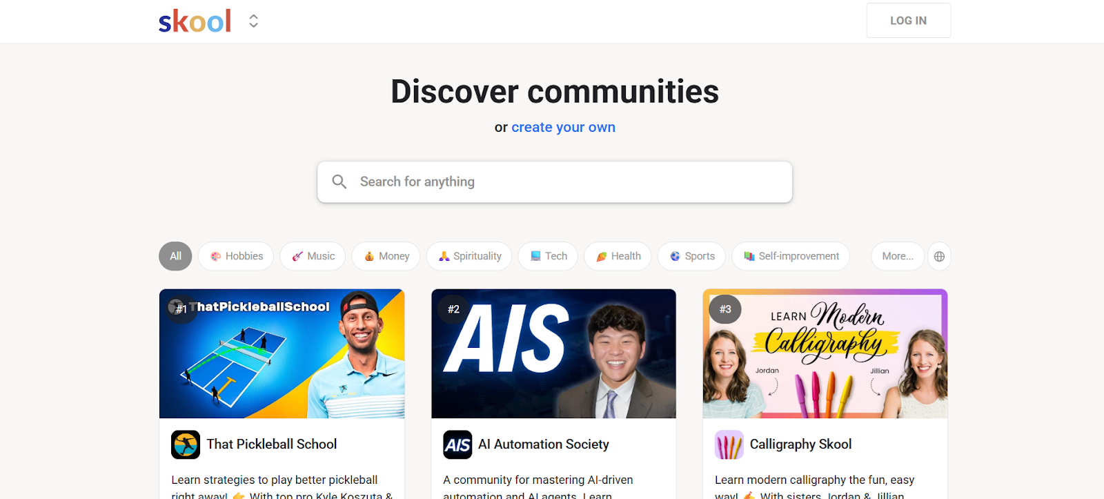 Skool is a popular online learning and community platform