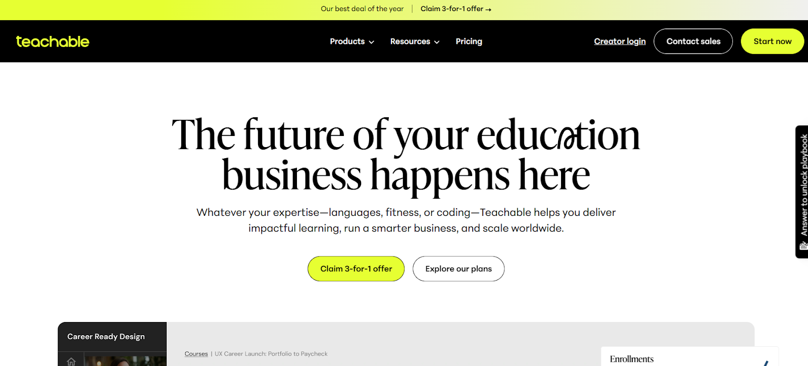 Teachable the future of your education business happens here