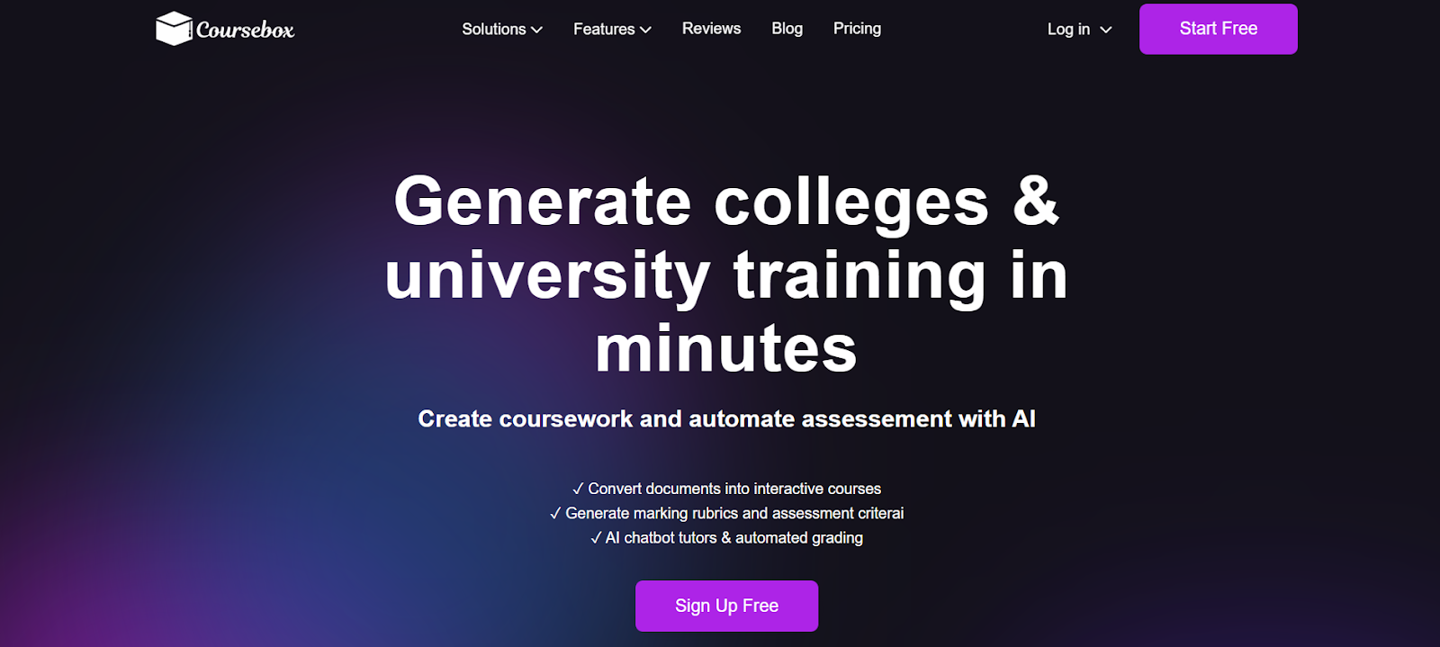 Generate colleges and university training in minutes