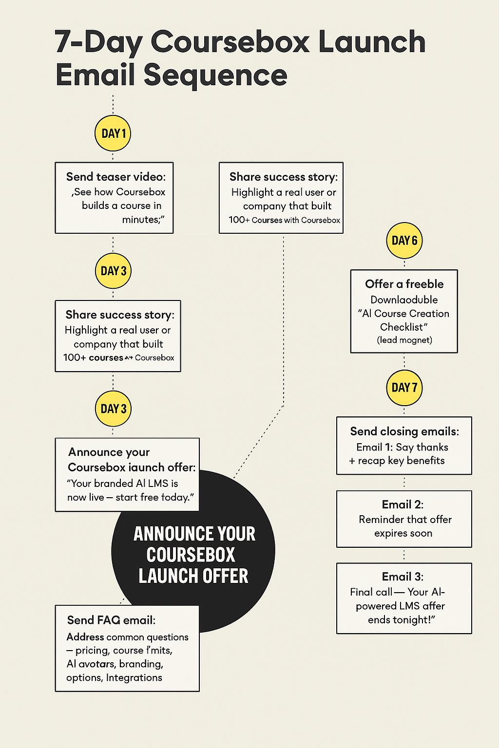 7 days coursebox launch email sequence