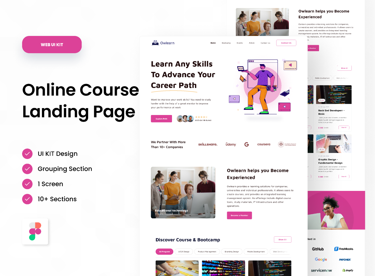Online course landing page