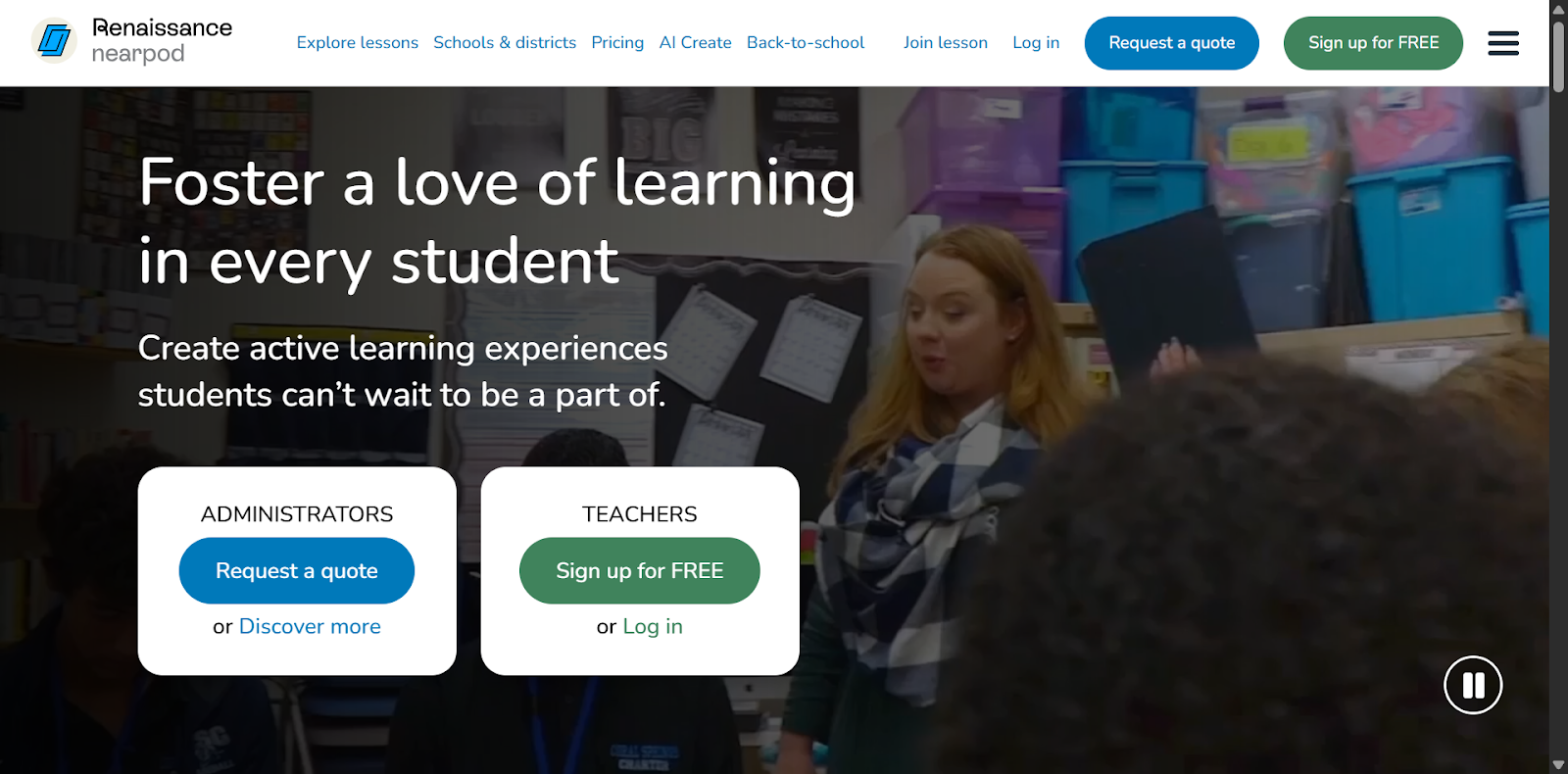 Nearpod Landing Page