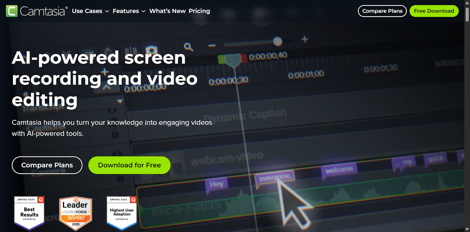 Camtasia Landing Page