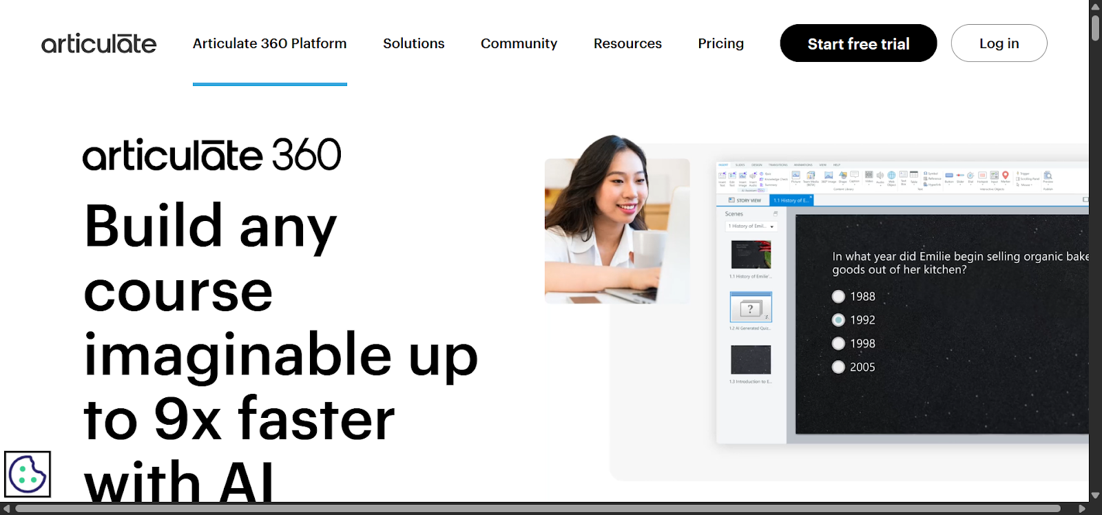 Articulate Storyline 360 Landing Page