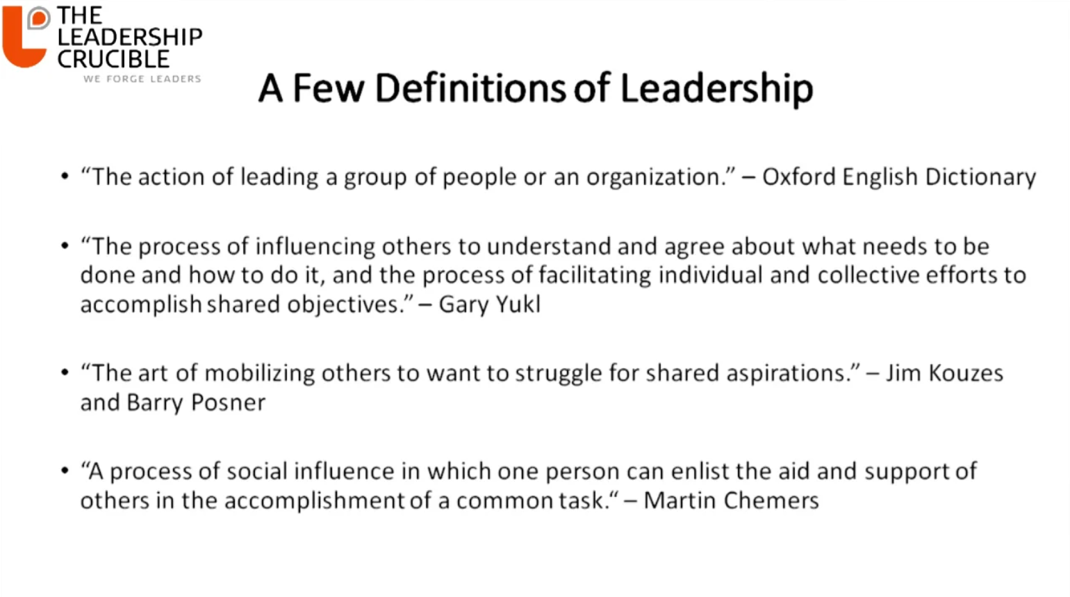 Few definitions of leadership
