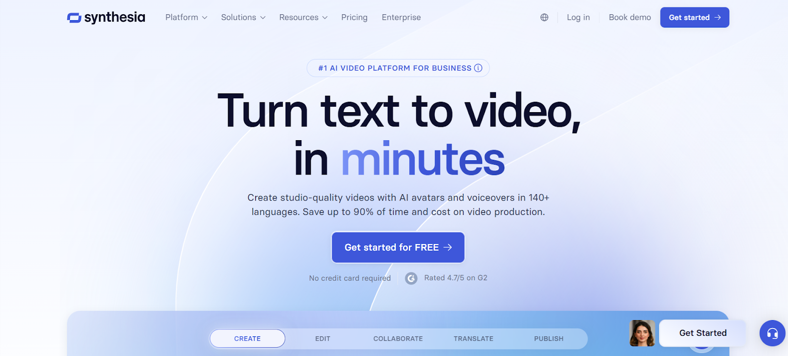 Synthesia turn text to video in minutes