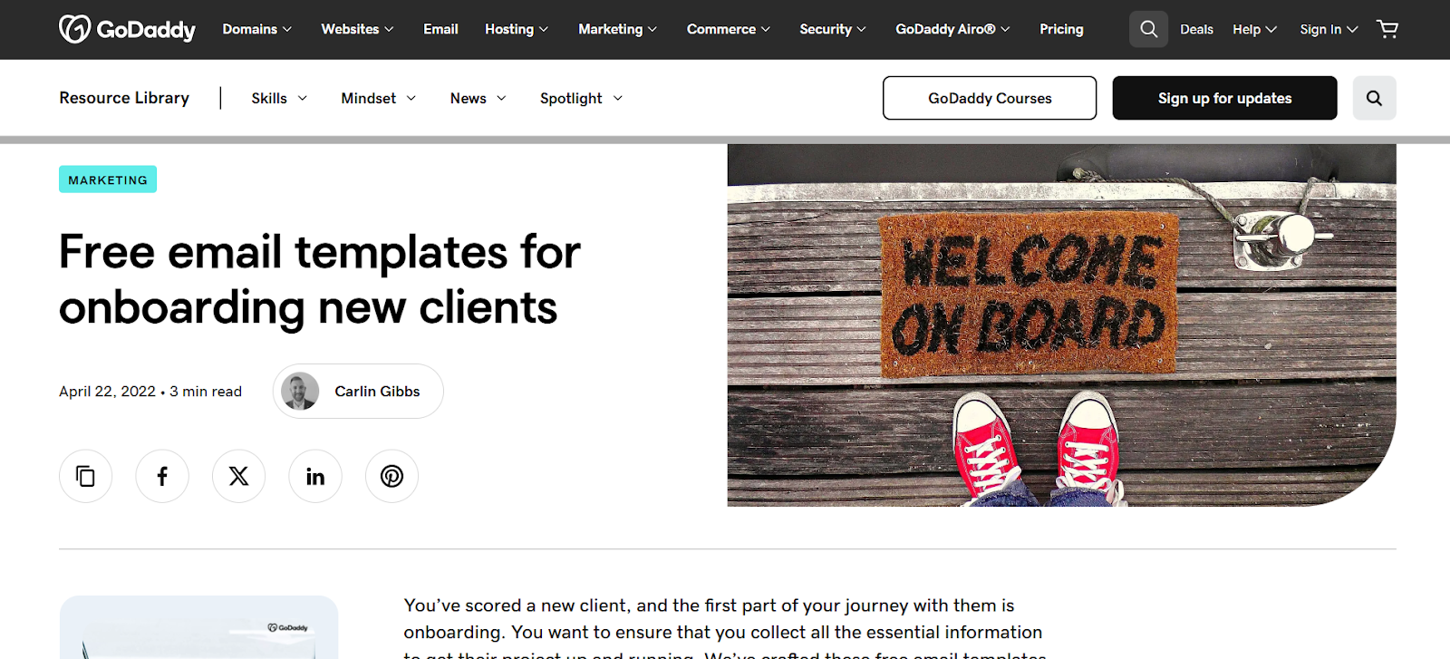 Onboarding Email Kit (GoDaddy)