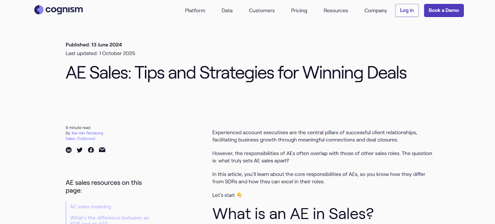 Sales to Customer Success Handoff Template (Cognism)