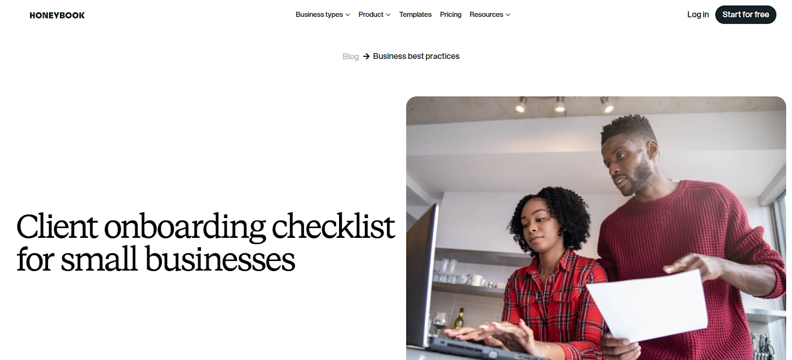 Small Business Onboarding Checklist (HoneyBook)