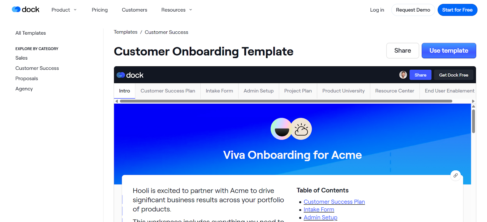 Customer Onboarding Portal Template (Dock)