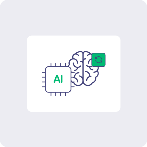 Illustration showing a brain and AI connection