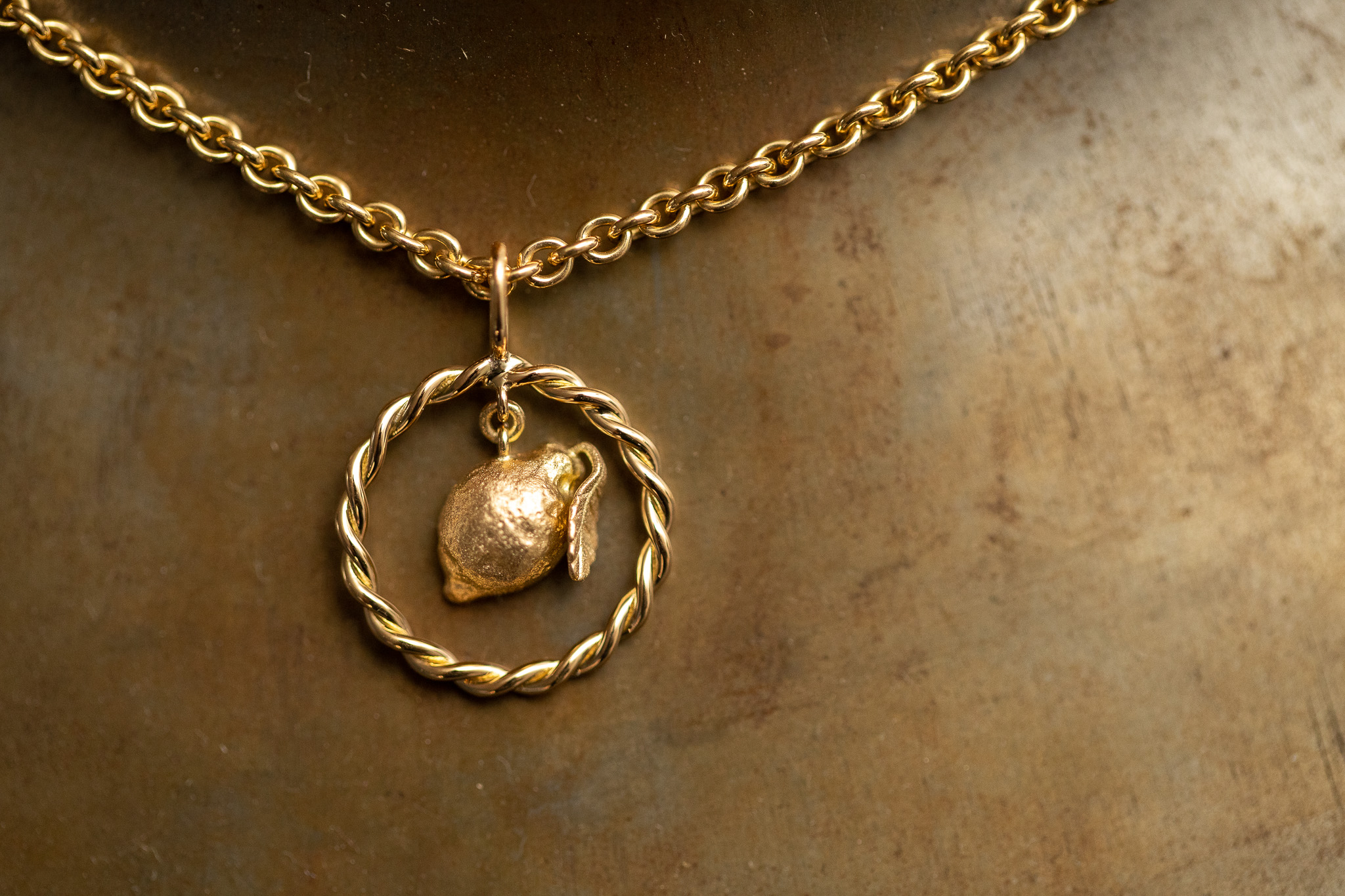 Anhänger "Zitrone" in Gelbgold 750