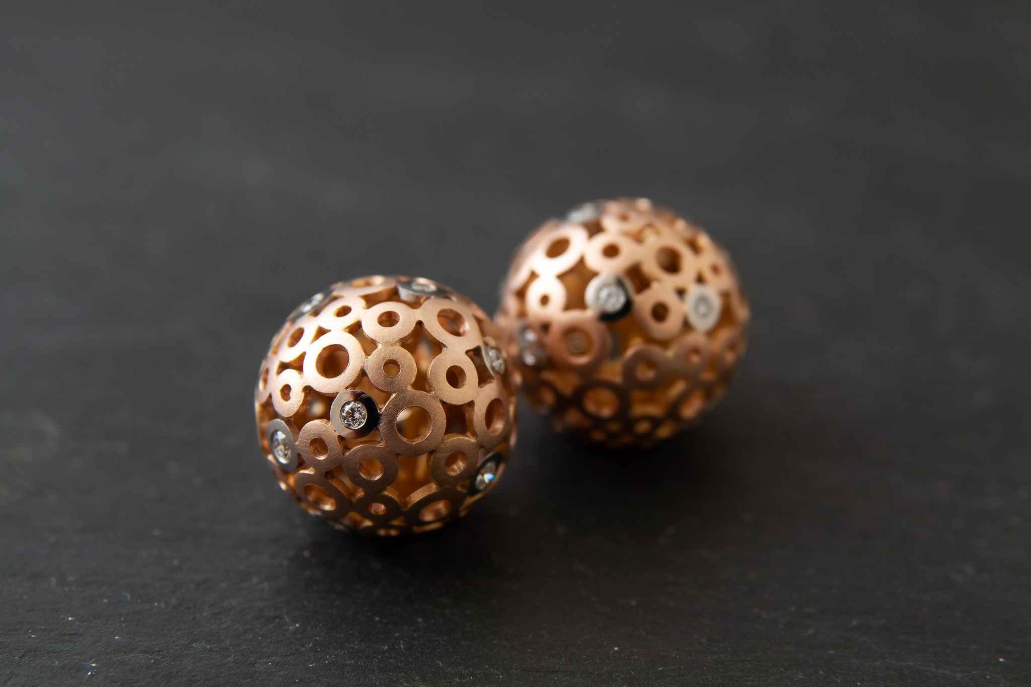 Ohrstecker in Rot.-Weissgold 750 mit Diamanten im Brillantschliff