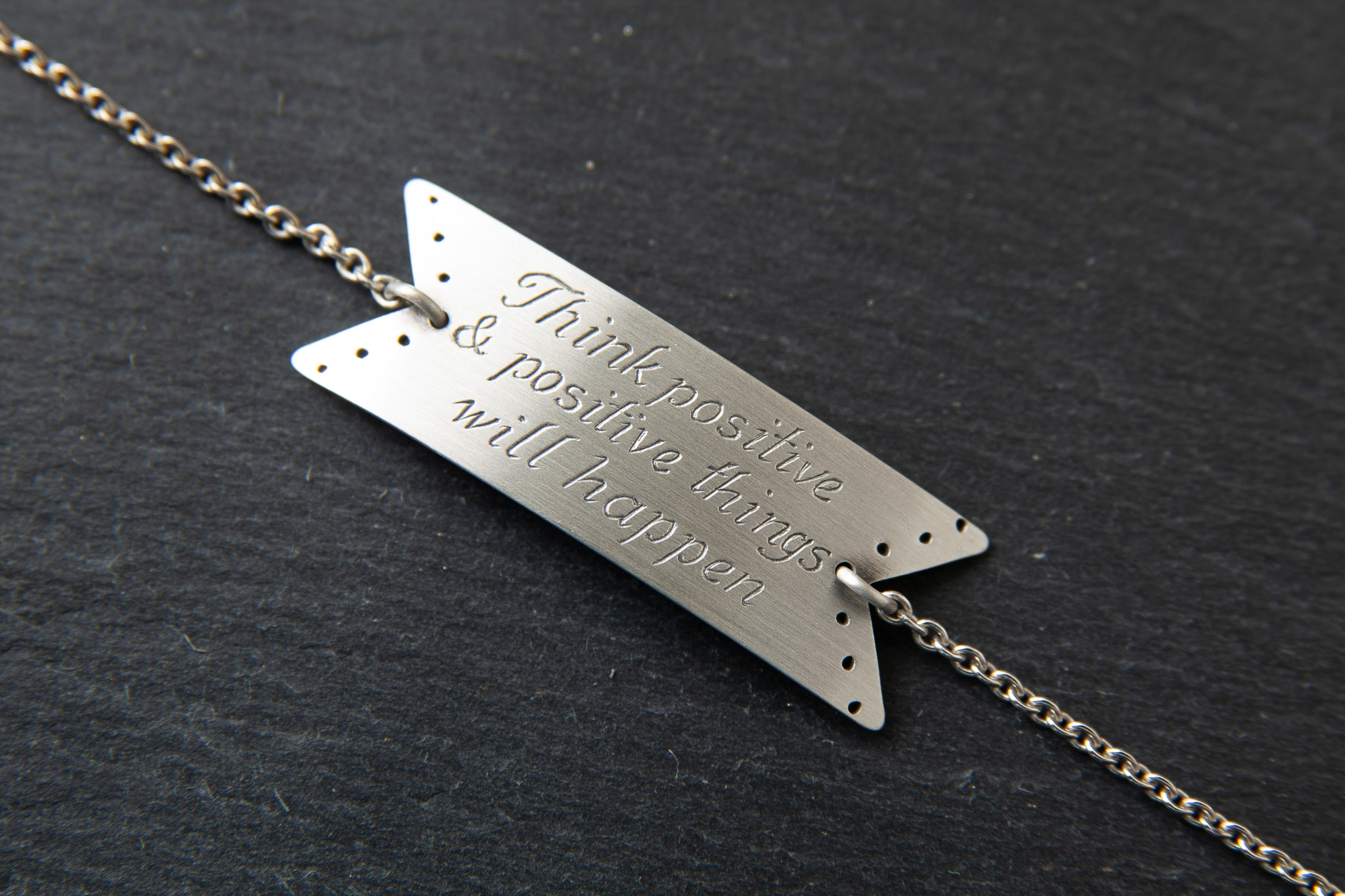 Bracelet in Weissgold 750 mit Lasergravur