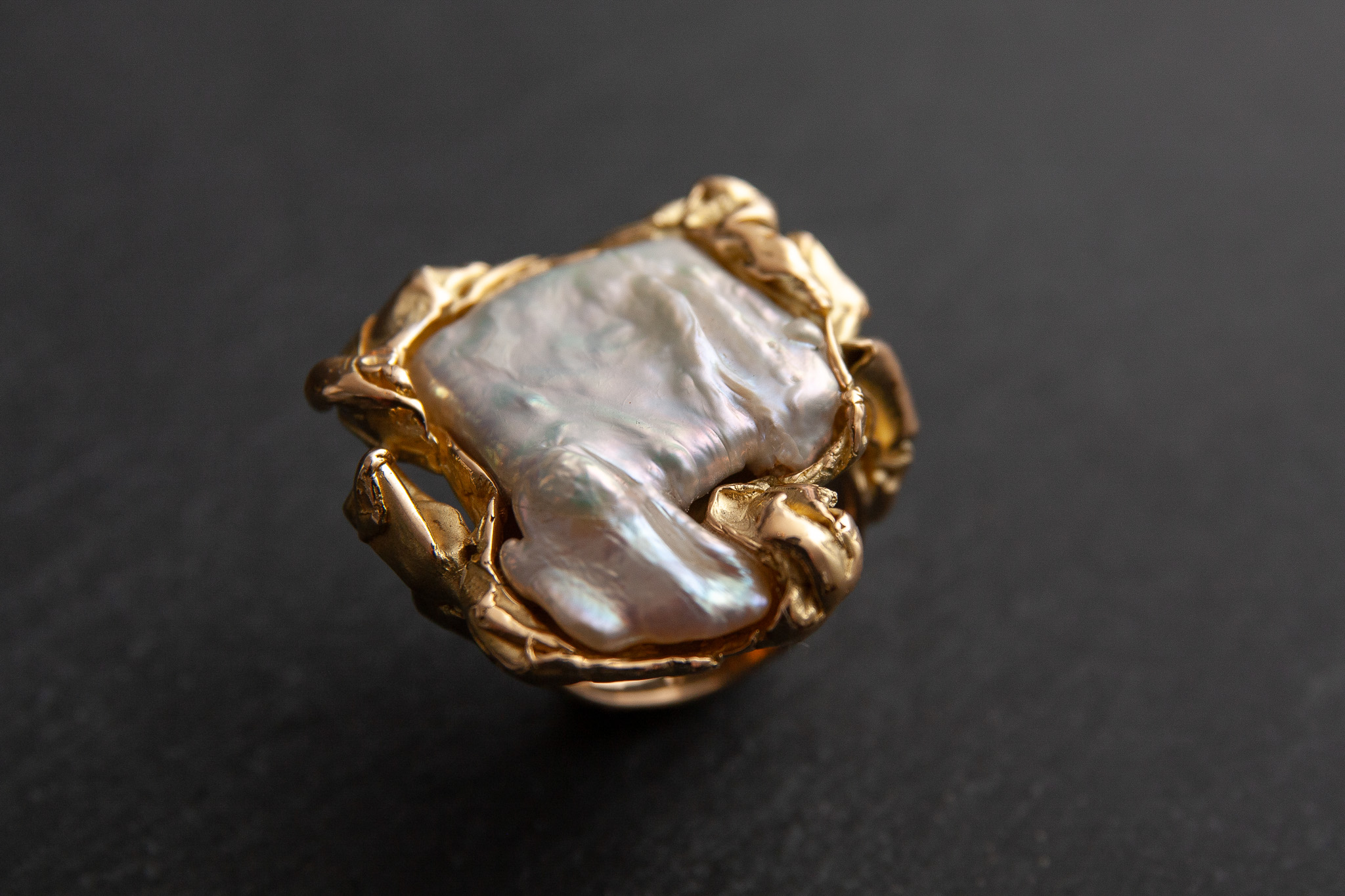 Damenring in Gelbgold 750 mit Perle