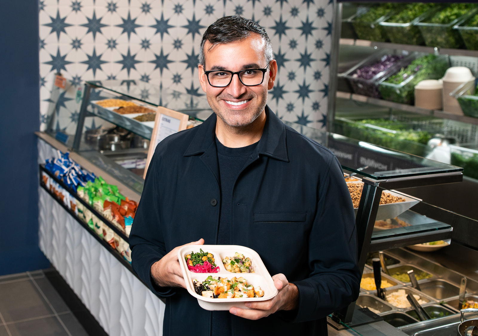 table setting with a salad bowl